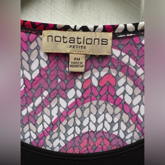 *FINAL PRICE* Notations Magenta And Black Swirl Top - Picture 3 of 7